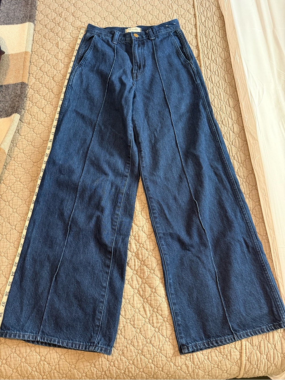Madewell Dark Blue High-Rise Wide Leg Jeans